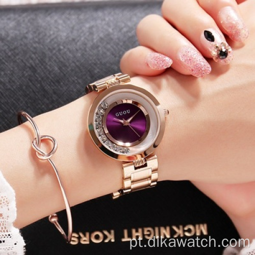 GUOU nova pulseira de aço inoxidável relógio de pulso marca de luxo feminina relógios tendência estudante feminina moda para mulheres relógios de quartzo